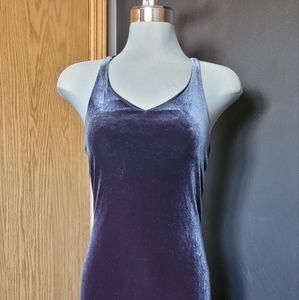 VINTAGE XS Navy Blue Velvet Halter Dress